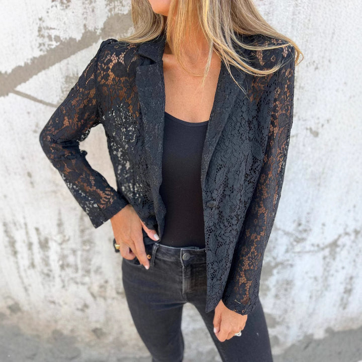 Dame elegant spids blazerjakke med struktureret design Stilla