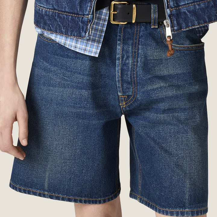 Dame mode Denim-shorts med bred ben Stilla
