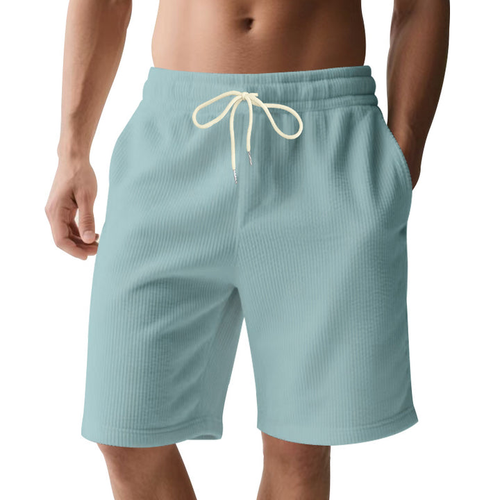 Herren knælange Bermudashorts med elastisk kant, snortræk og sidelommer Skovae