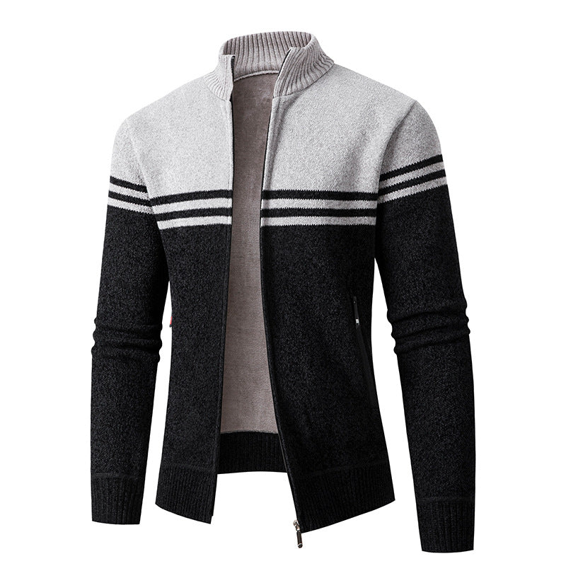 Herrer Zip-Up Fritidstrikjakke Pullover Stilla