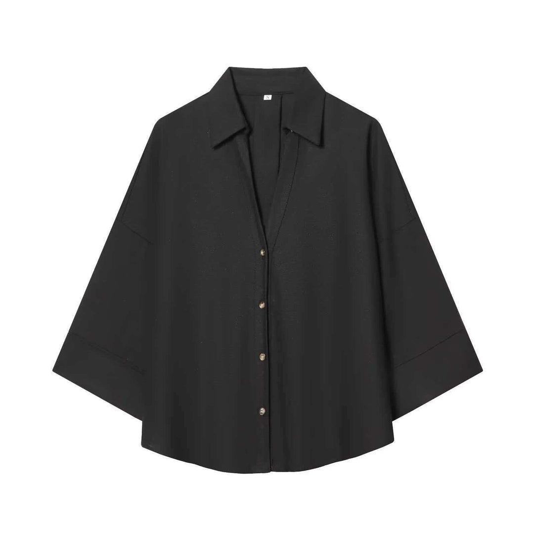 Kvinders moderne stribet bluse skjorte med oversized snit Stilla