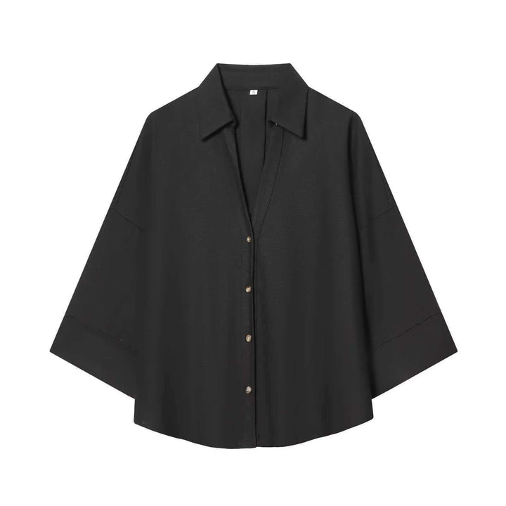 Kvinders moderne stribet bluse skjorte med oversized snit Stilla