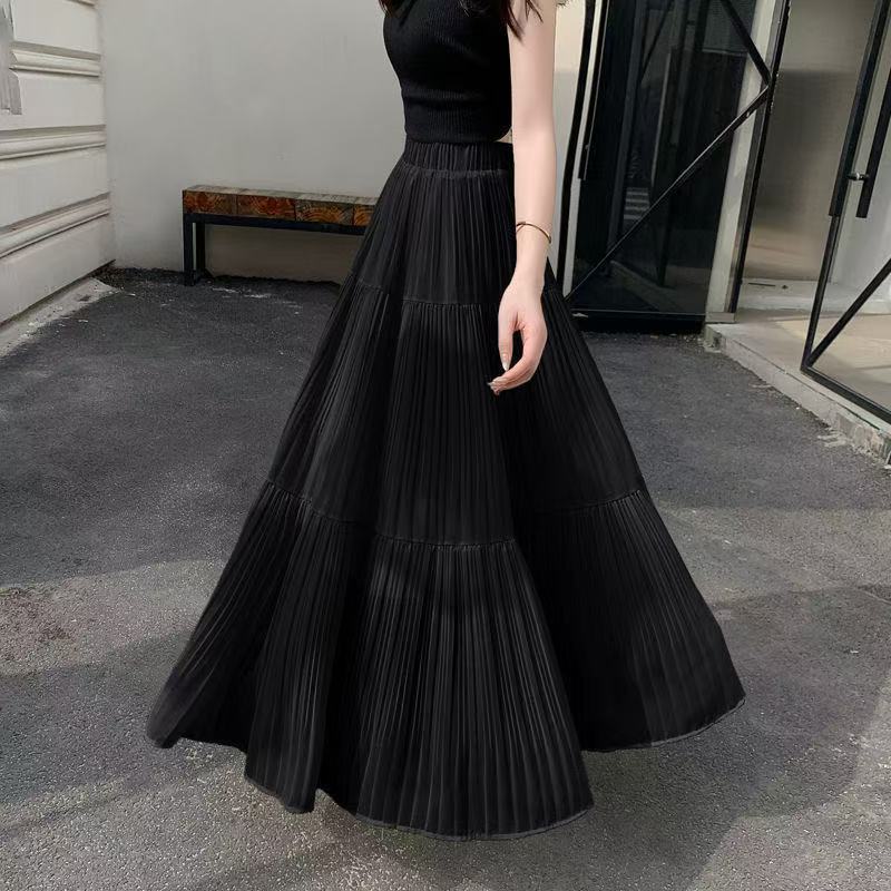 Dames maxi skirt med elegante plisseringer Stilla