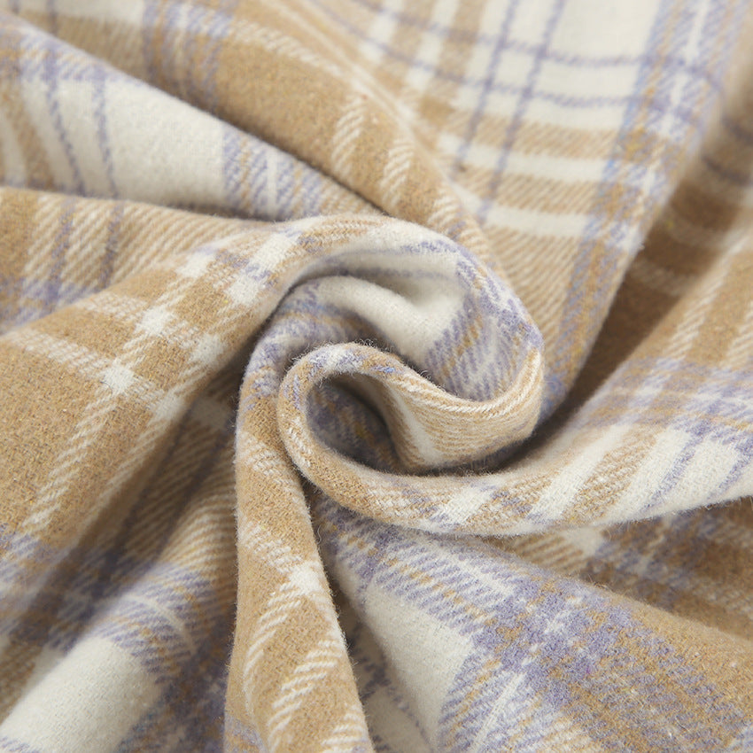 Dame flannel skjortejakke i afslappet oversized stil med ternet design Stilla
