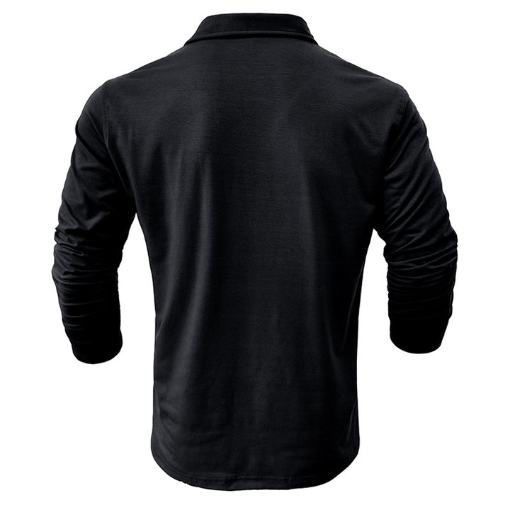 Herre Langærmet Poloshirt med praktisk brystlomme og moderne snit Stilla