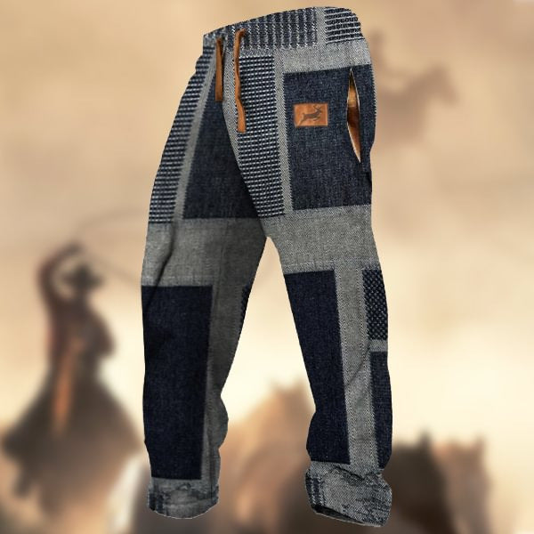 Herrer afslappede cargo-bukser med struktureret denim og praktiske sidelommer Stilla