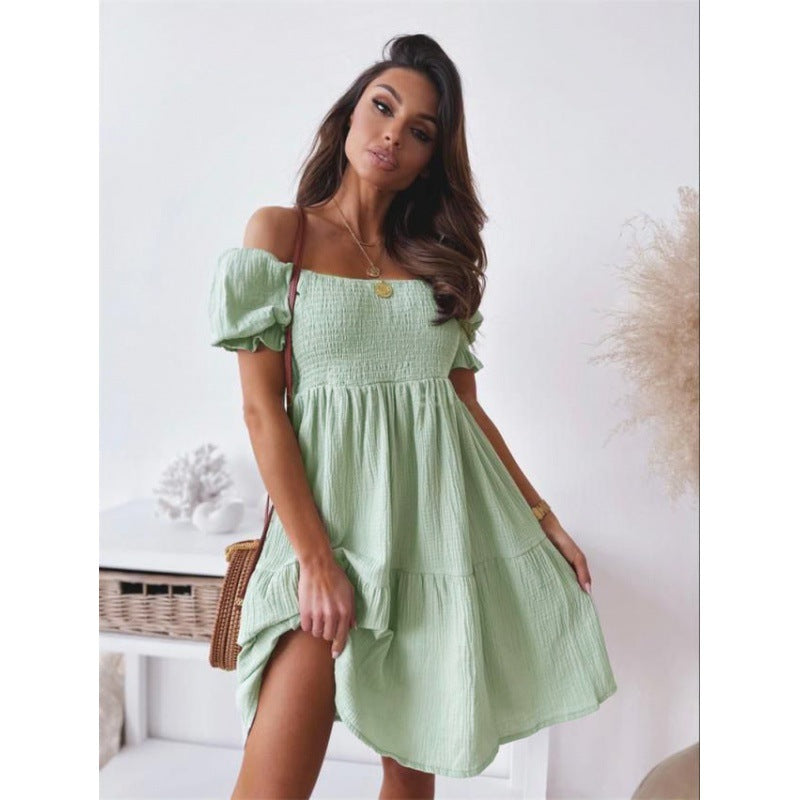 Off-Shoulder-Minikjole med flæser til kvinder Stilla