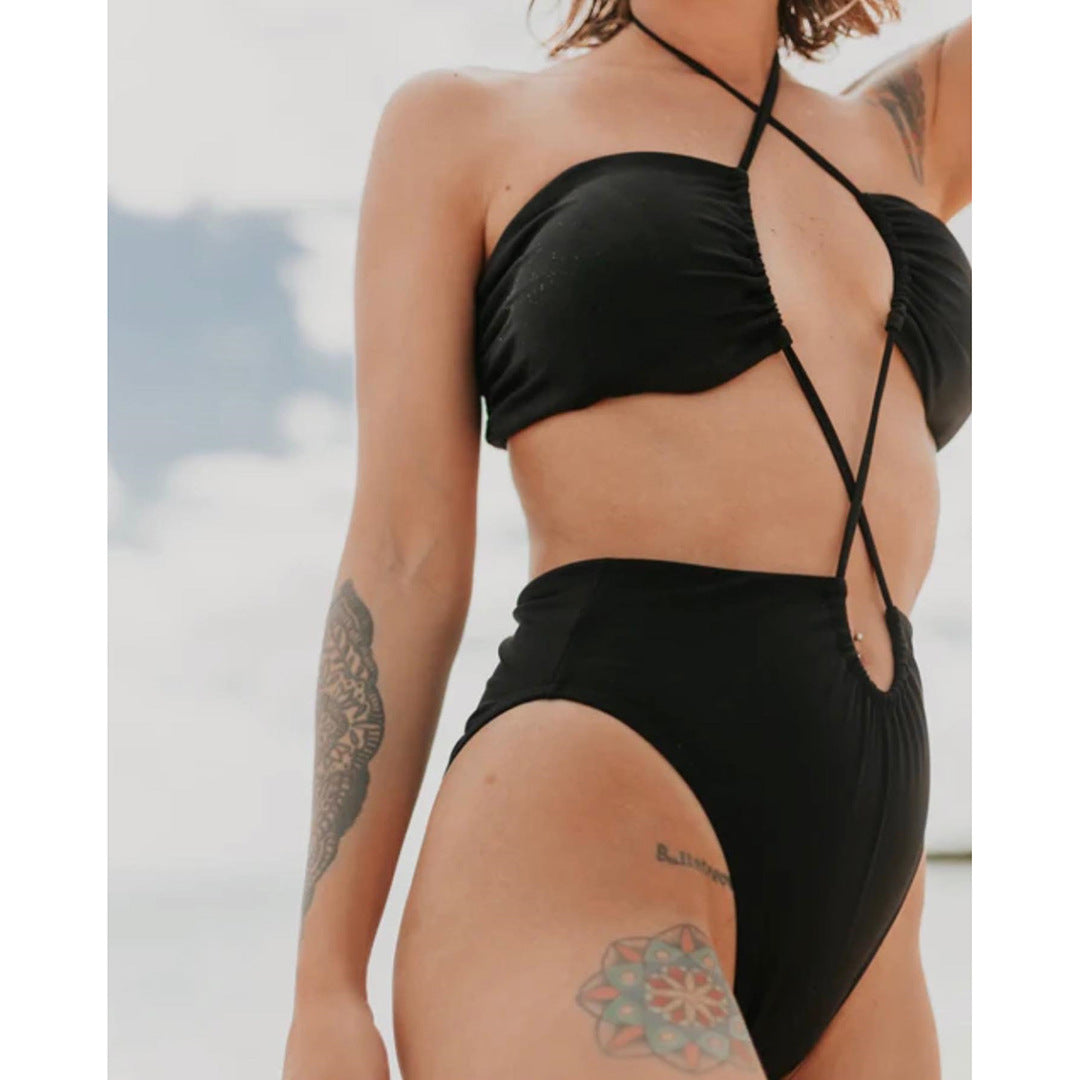 Dame bikini-sæt med raffineret knude-design og stilfuld høj buks Stilla