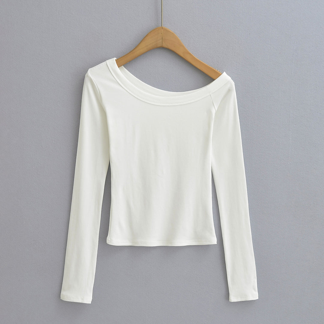 Dame Langærmet T-shirt med elegant Off-Shoulder Design Stilla