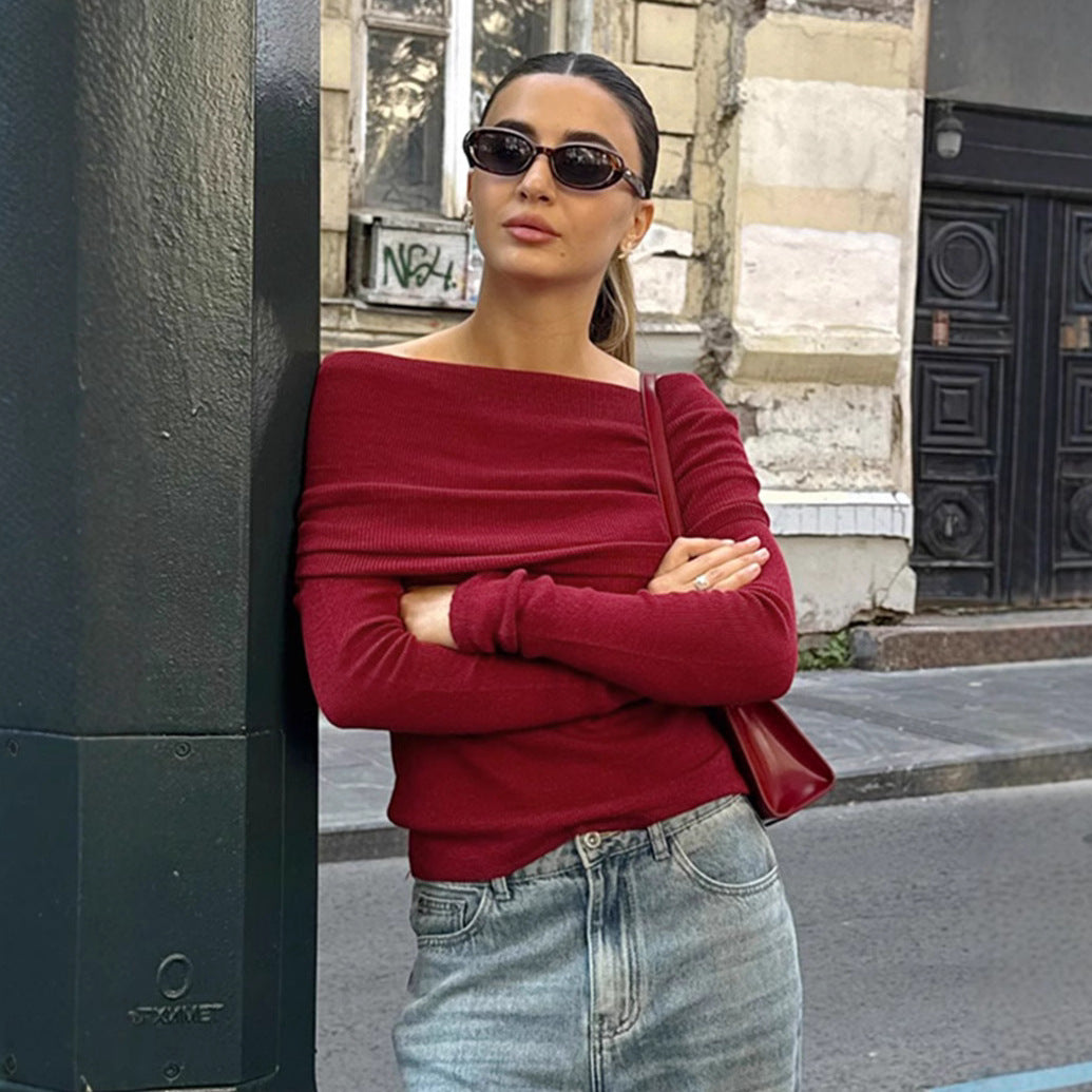Dame Off-Shoulder Top med Ruffle-detaljer og elegant pasform Stilla