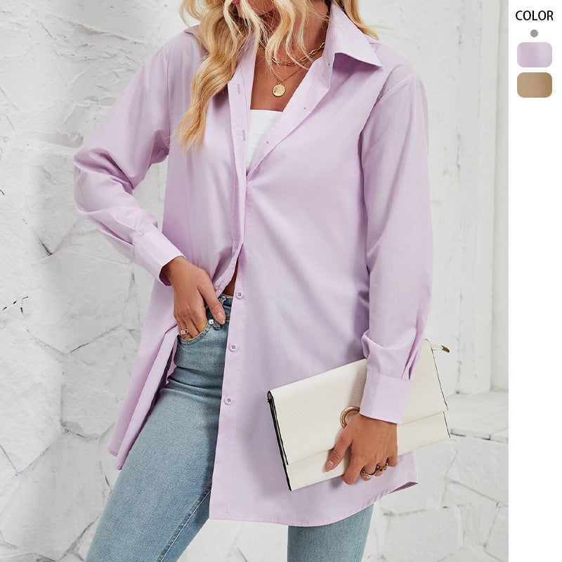 Kvinder Langærmet Bluse Skjorte med Moderne Snit og Elegante Detaljer Stilla
