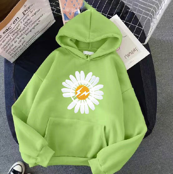 Dame hoodie med blomsterdesign Skovae