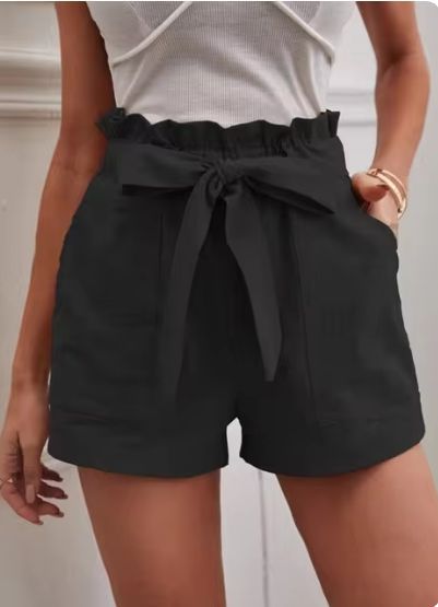 Dame Høj Talje Paperbag Shorts Stilla