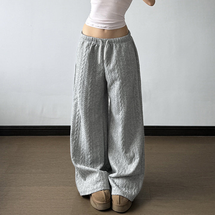Damen bequeme weite Sweatpants mit elastischem Bund und Kordelzug Skovae