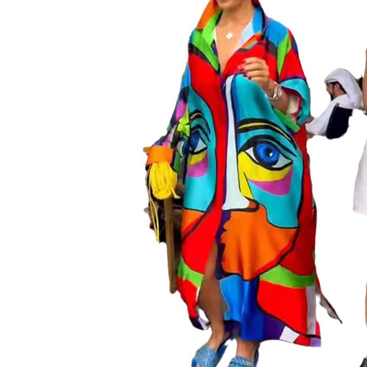 Dame kreativ Kimono med farverigt mønster Stilla