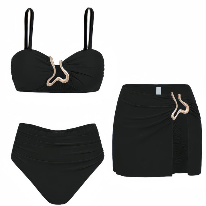 Dame bikinisæt med elegant indpakningsskørt og moderne design Skovae