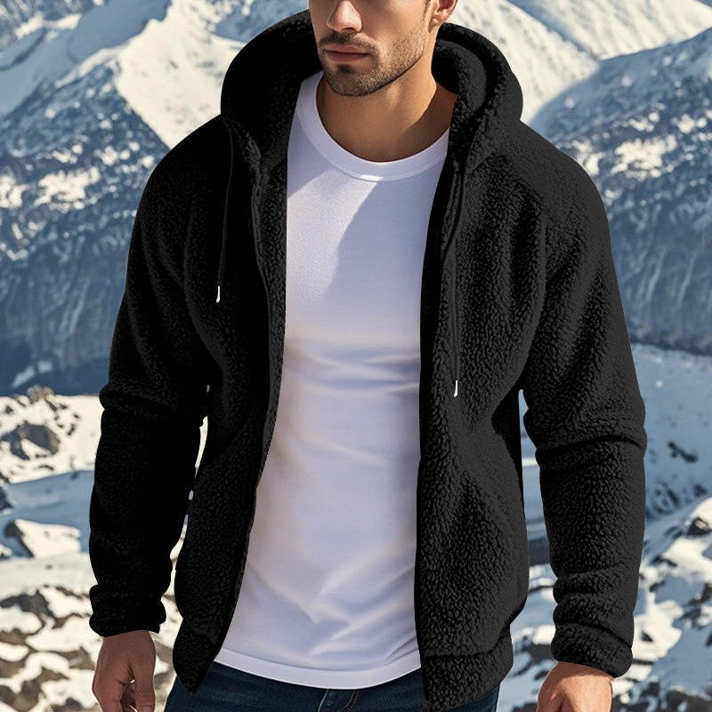 Herrer fleece-hoodie med funktionel lynlås og hyggelig indvendig polstring Stilla