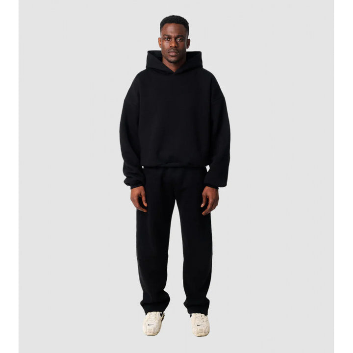 Kvinders hyggelige sweatshirt og bukser sæt med høj krave og afslappet pasform Skovae