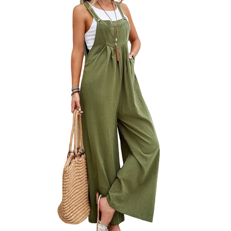 Dame bred overalls med afslappet snit og raffinerede detaljer Stilla