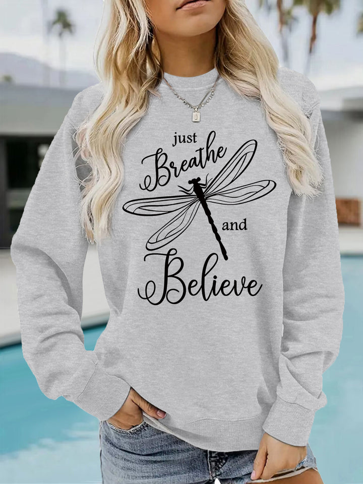 Kvinders sweatshirt med inspirerende drageflyvningsmotiv og afslappet pasform Stilla
