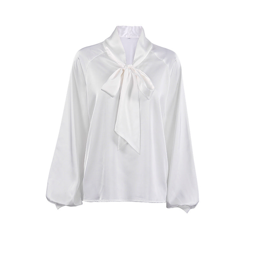 Dame elegant bluse med smart indpakningsdesign og brede ærmer Stilla