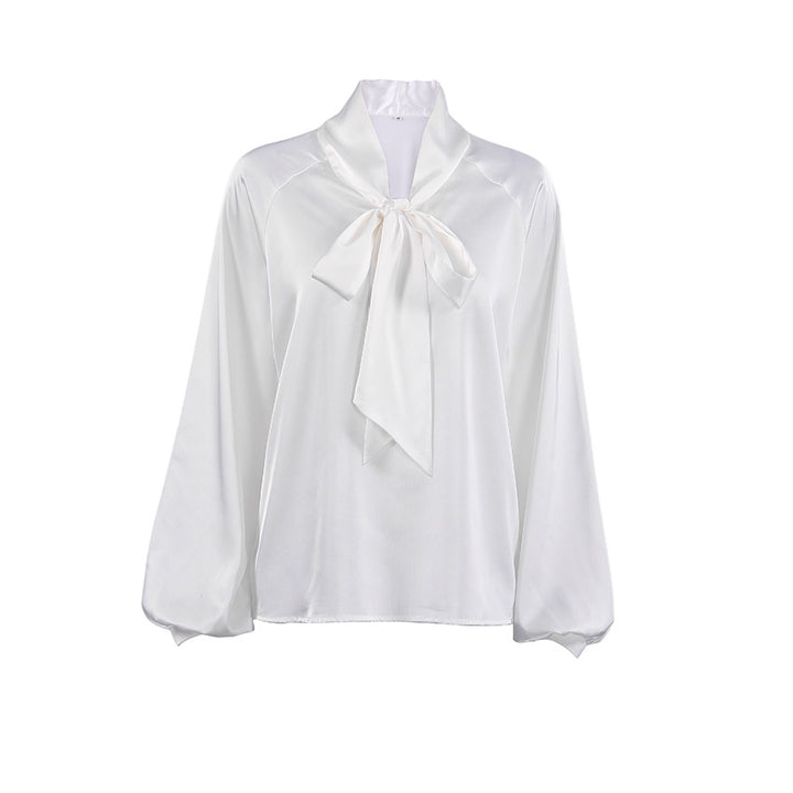 Dame elegant bluse med smart indpakningsdesign og brede ærmer Stilla