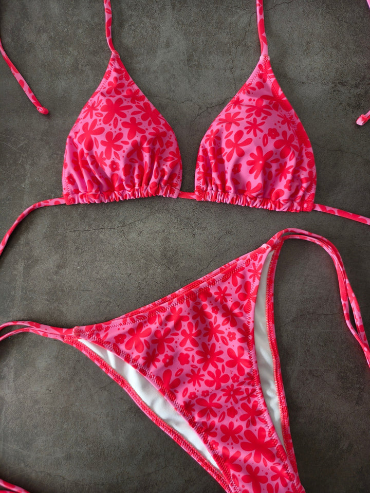 Dame Triangel-Bikini med blomsterdesign Skovae