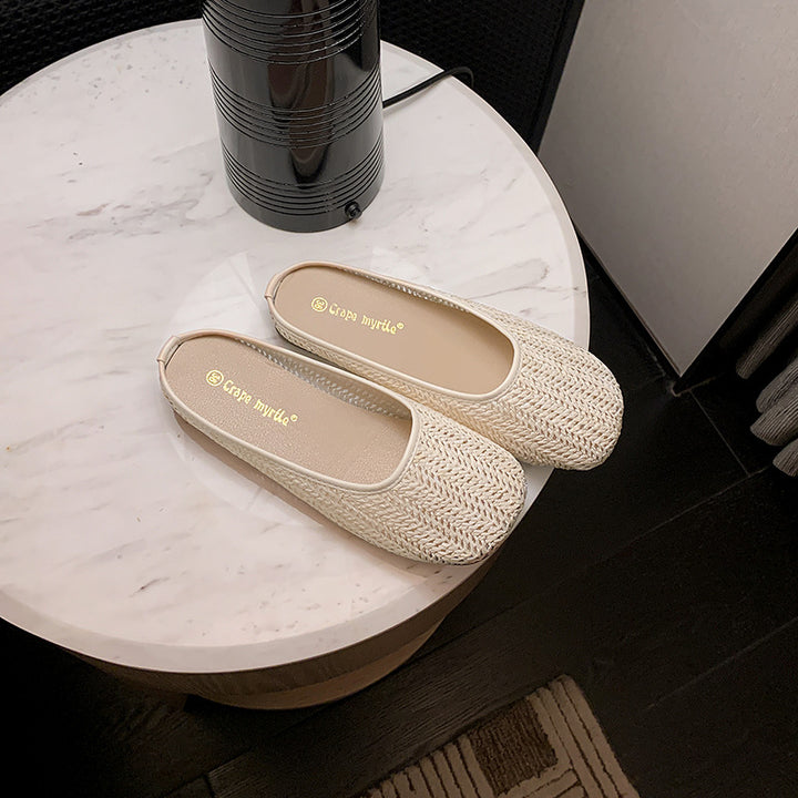 Dame Ballerinas lavet af vævet materiale med flad sål og elastisk kant Stilla