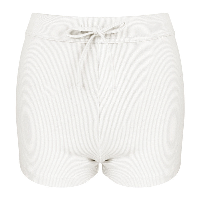 Dame behagelige shorts med elastisk talje og moderne ribdesign Stilla