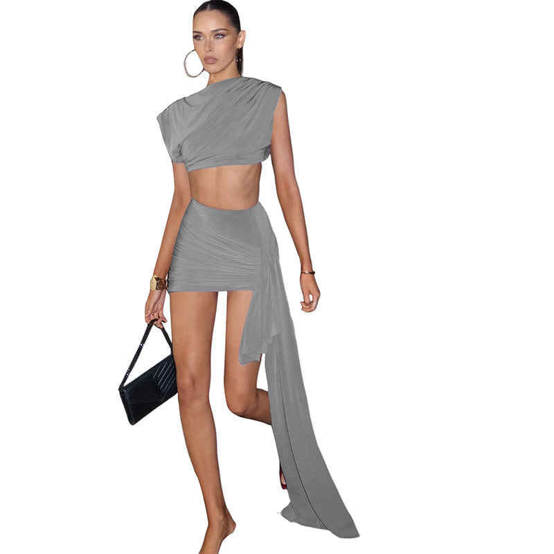 Dame elegant og figursyet top med asymmetrisk nederdel Stilla
