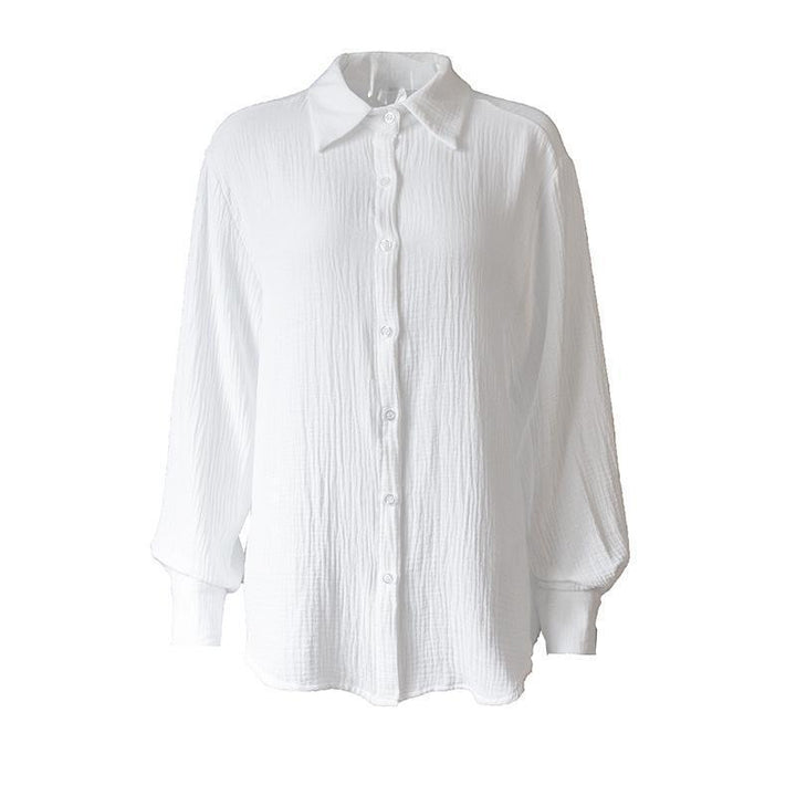 Dame afslappet overshirt med rynkede detaljer Stilla