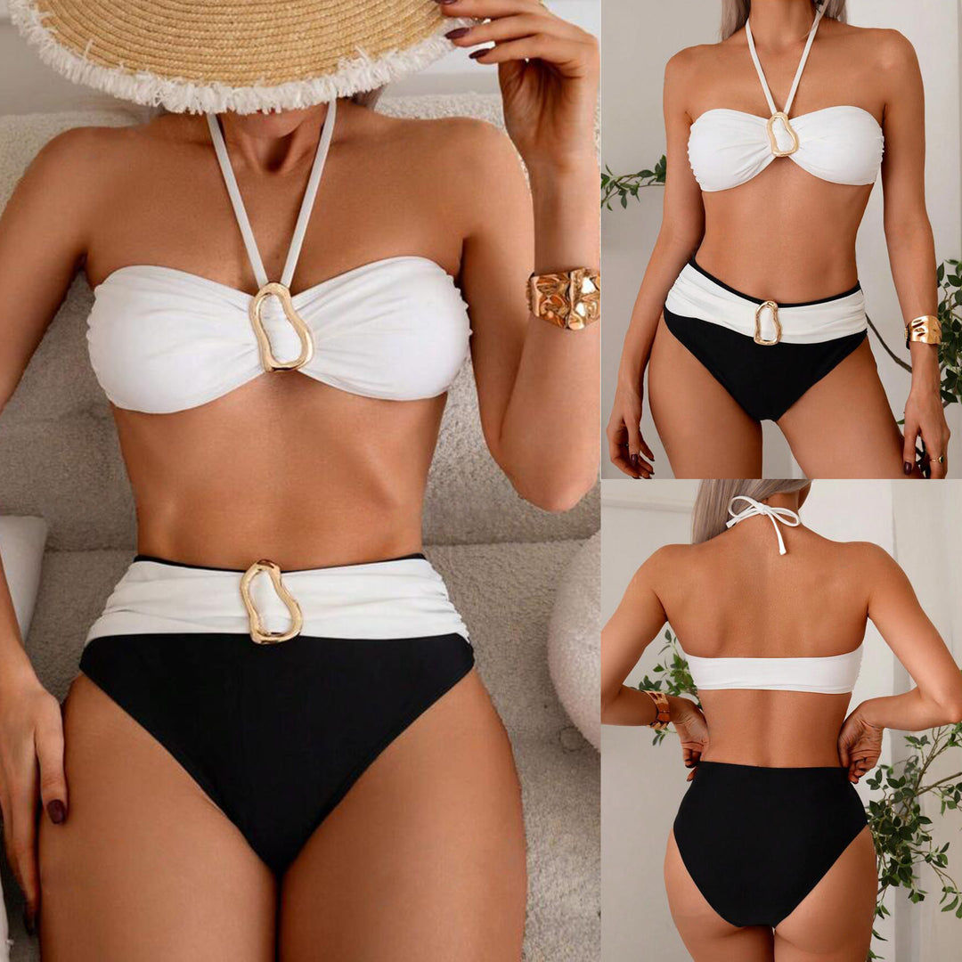 Damebikini med elegante акcenti og høj talje Stilla