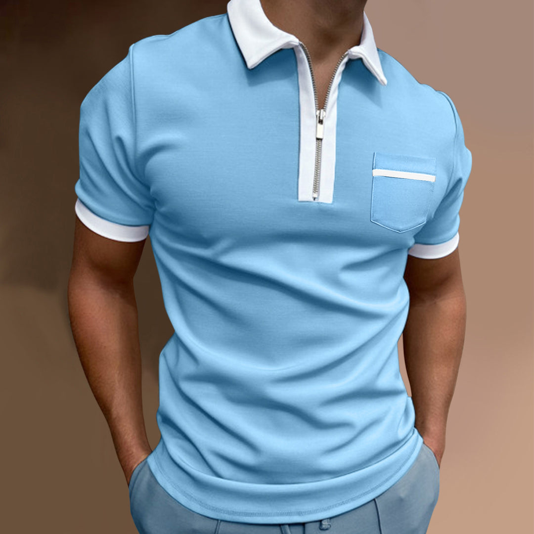 Herre Zip-Front Stilfuld Poloshirt Stilla