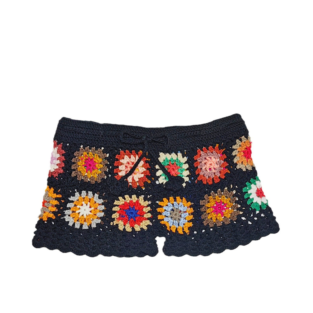 Dame hæklede shorts med farverigt mormor-rute-mønster Skovae