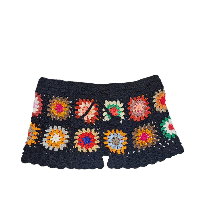 Dame hæklede shorts med farverigt mormor-rute-mønster Skovae
