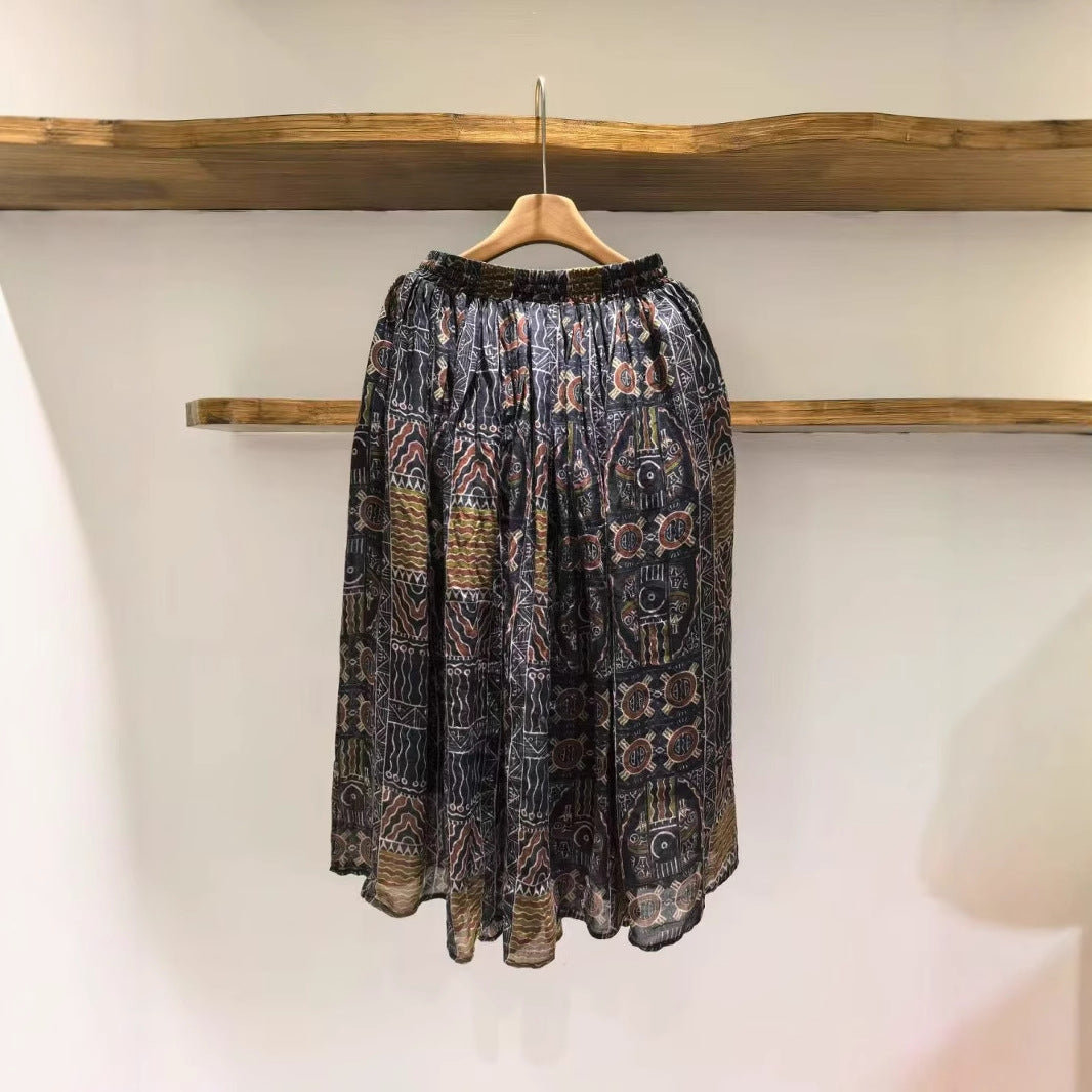 Femme Bohemian Trykt Maxi Nederdel Stilla
