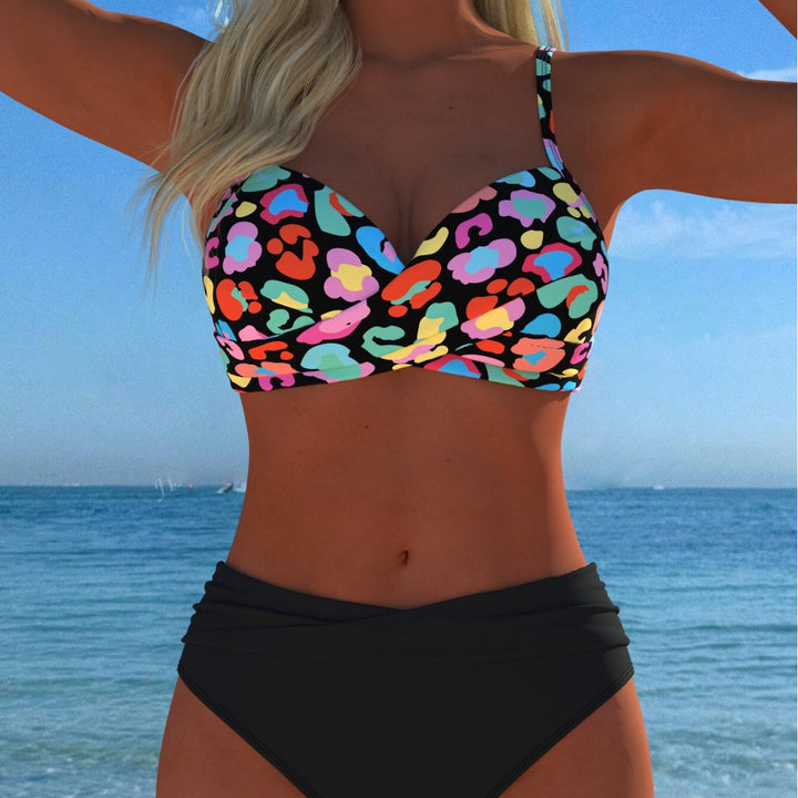 Dame Bikini-sæt med formende bustier og høj talje Skovae
