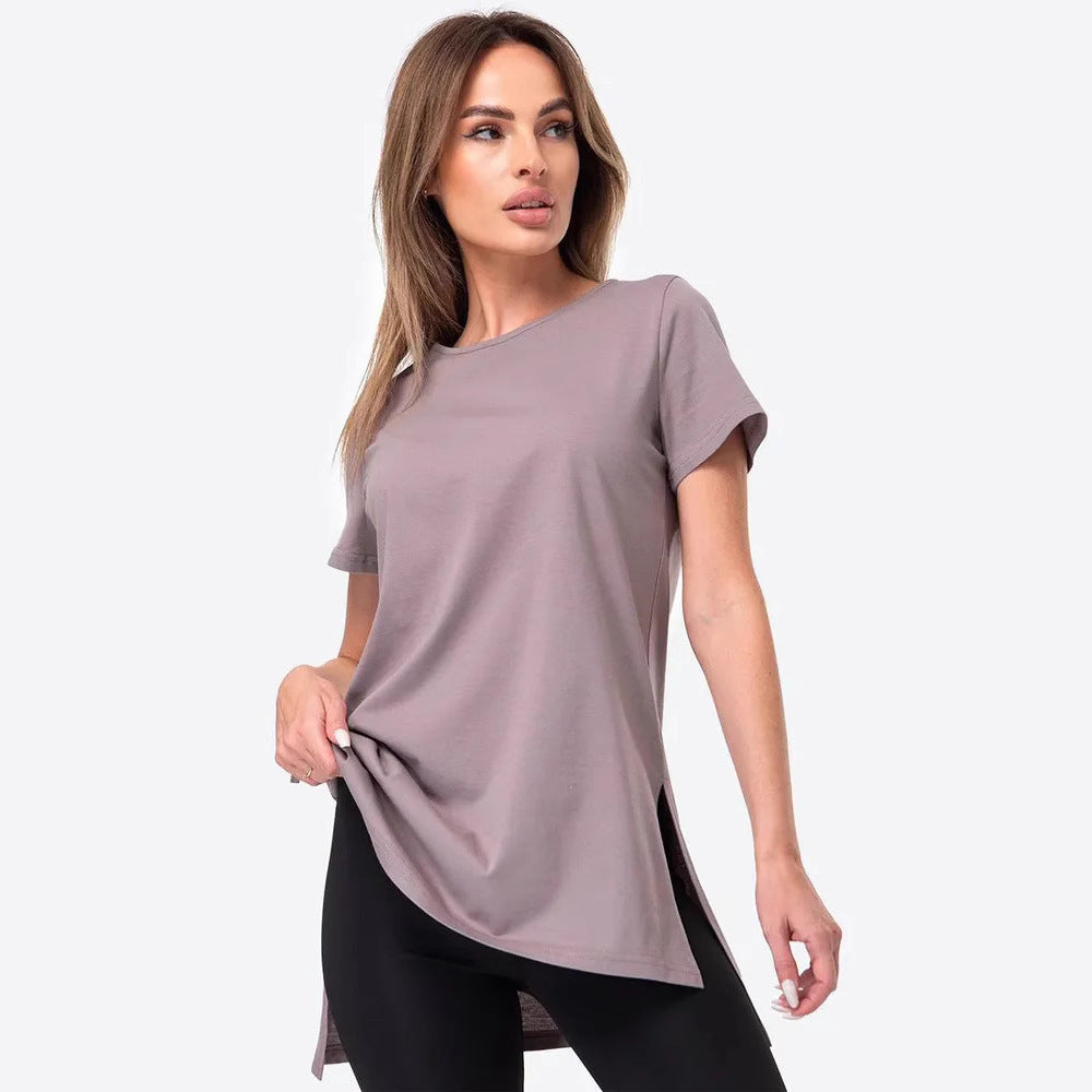 Kvinder casual longline T-shirt med sideslids og høj bærekomfort Skovae