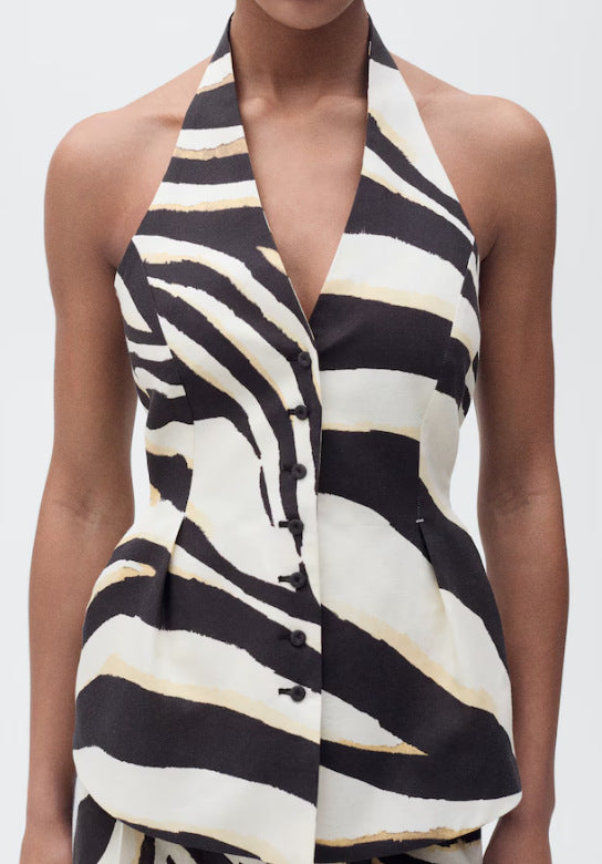 Dame vidde Zebra-Print Bukser Stilla