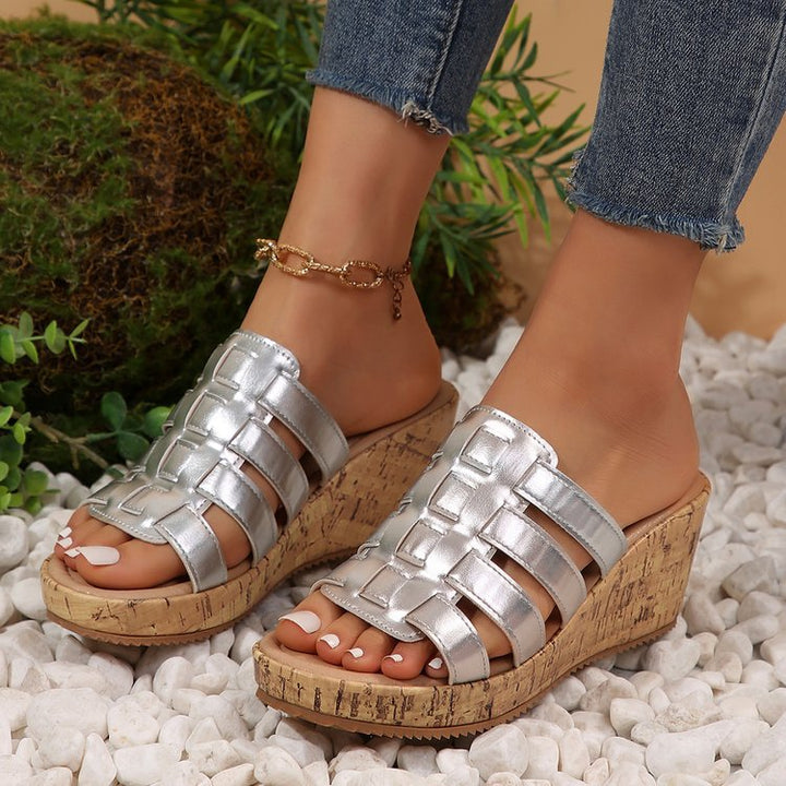 Dame Wedge-sandaler med dekorative remme og komfortabelt fodseng Stilla