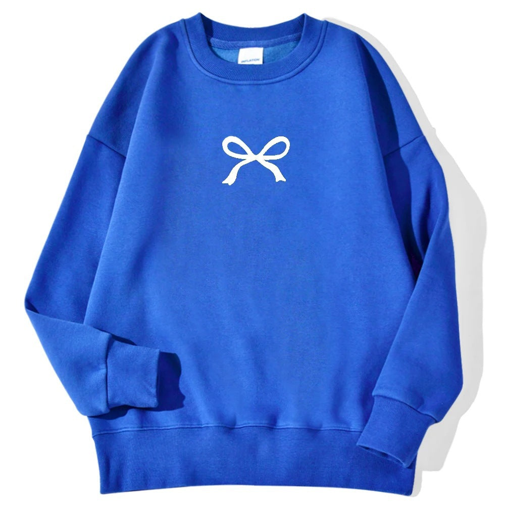 Kvinders hyggelige sweatshirt med fashionable bue motiv Stilla
