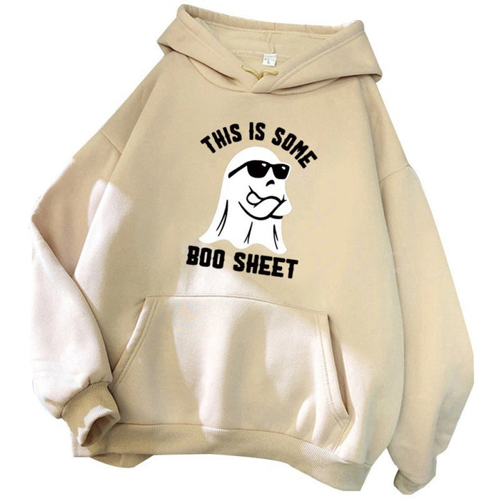 Kvinders hætte sweatshirt med et sjovt slogan og en komfortabel pasform Skovae