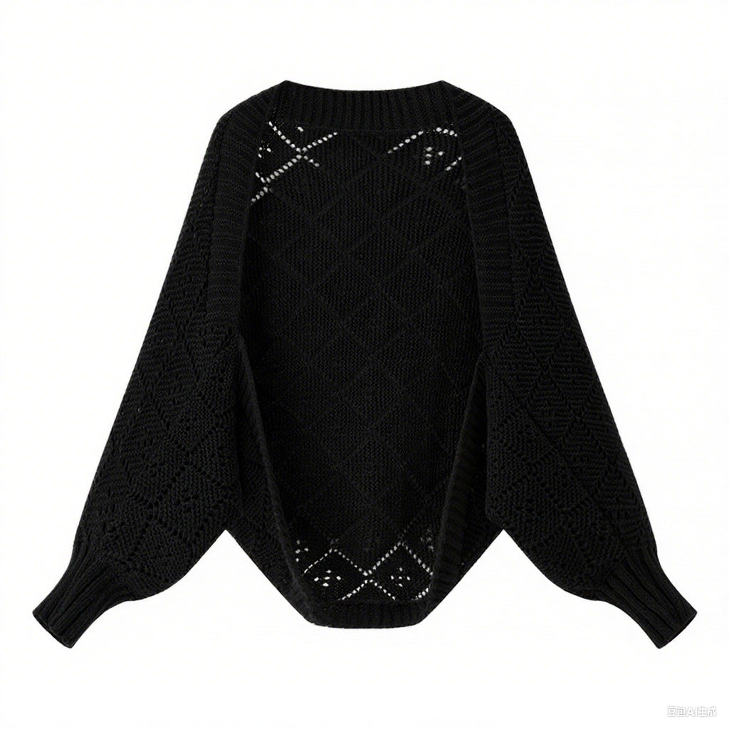Kvinders hyggelige strikket pullover i moderne diamantmønster Stilla
