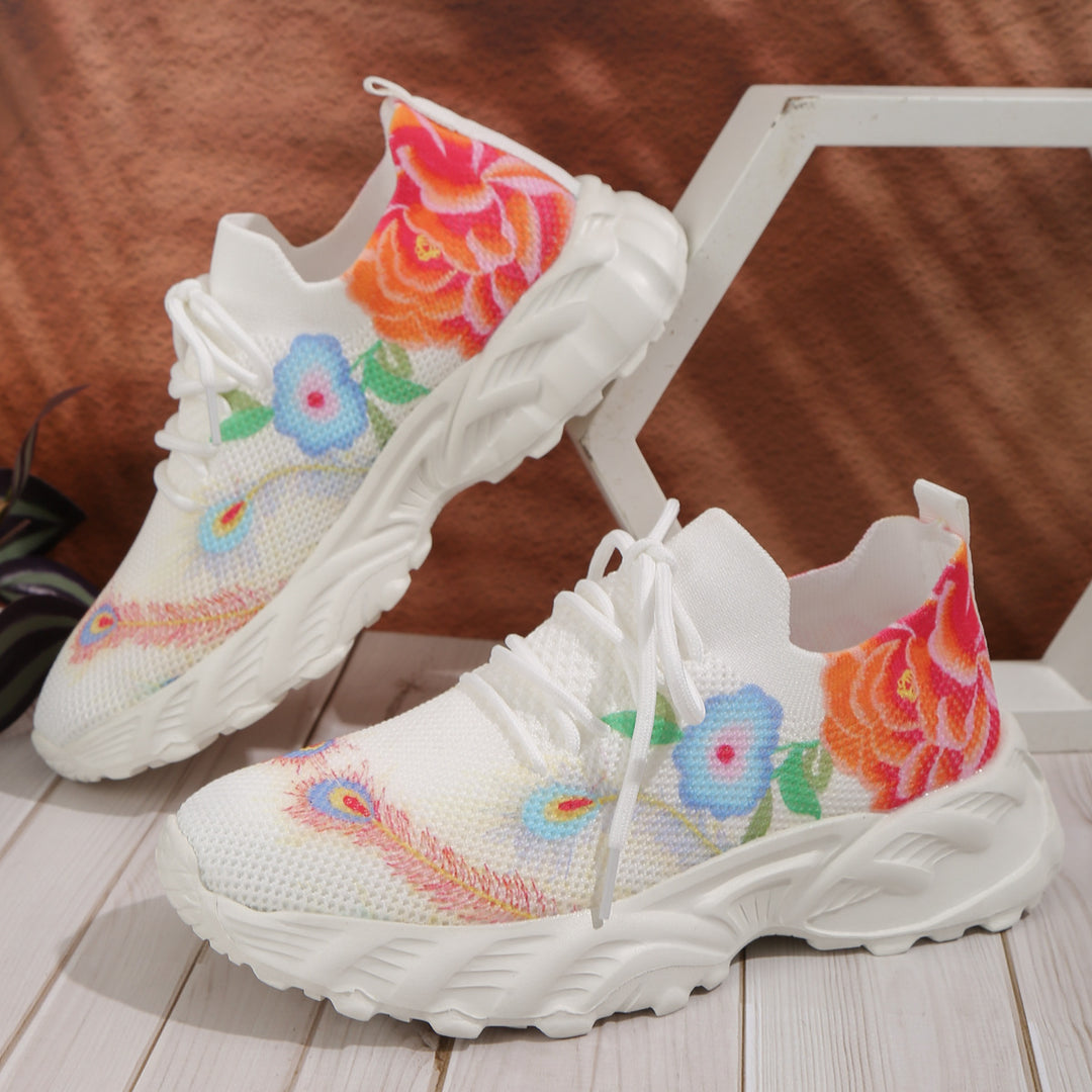 Dame Åndbare Sneakers med blomsterdesign og skridsikker sål Stilla