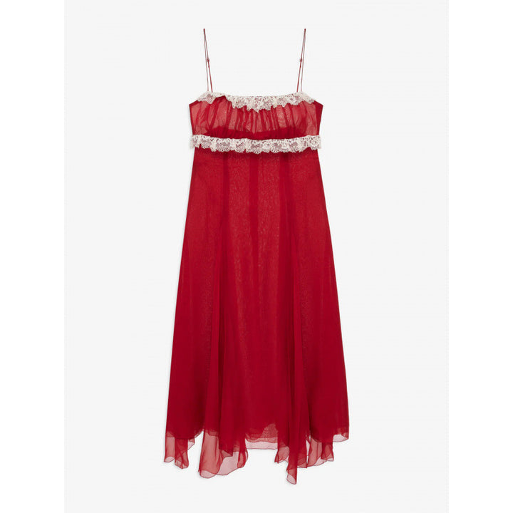 Damen Fließendes Midi-Kleid mit raffinierten Rüschendetails Skovae