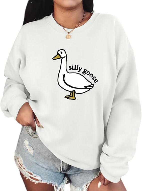 Kvinders sweatshirts med legesyg andemotiver og afslappet pasform Stilla