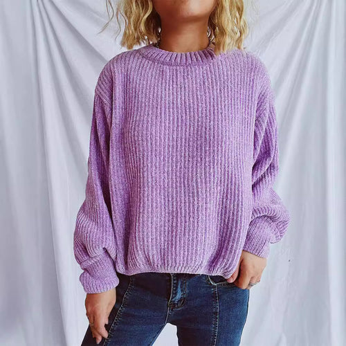 Kvinders hyggelige chunky striktrøje med brede ærmer og tekstureret design Stilla