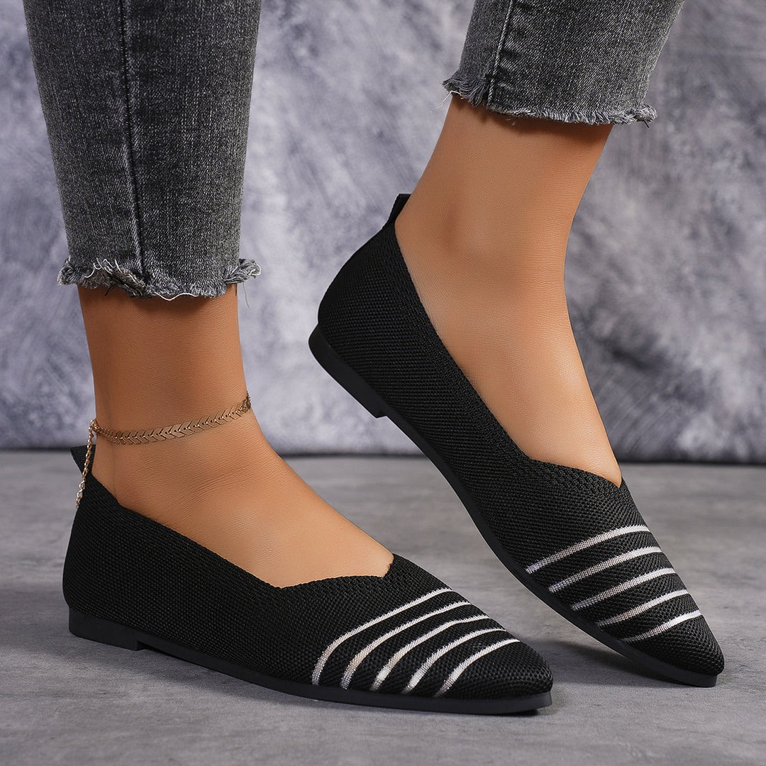 Dame behagelig Mesh-Ballerina-flad med elastisk indslip Stilla
