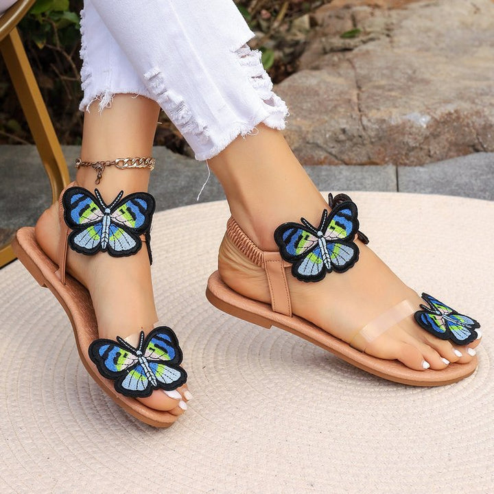 Dame sommerlige sandaler med unikt sommerfugledesign Stilla