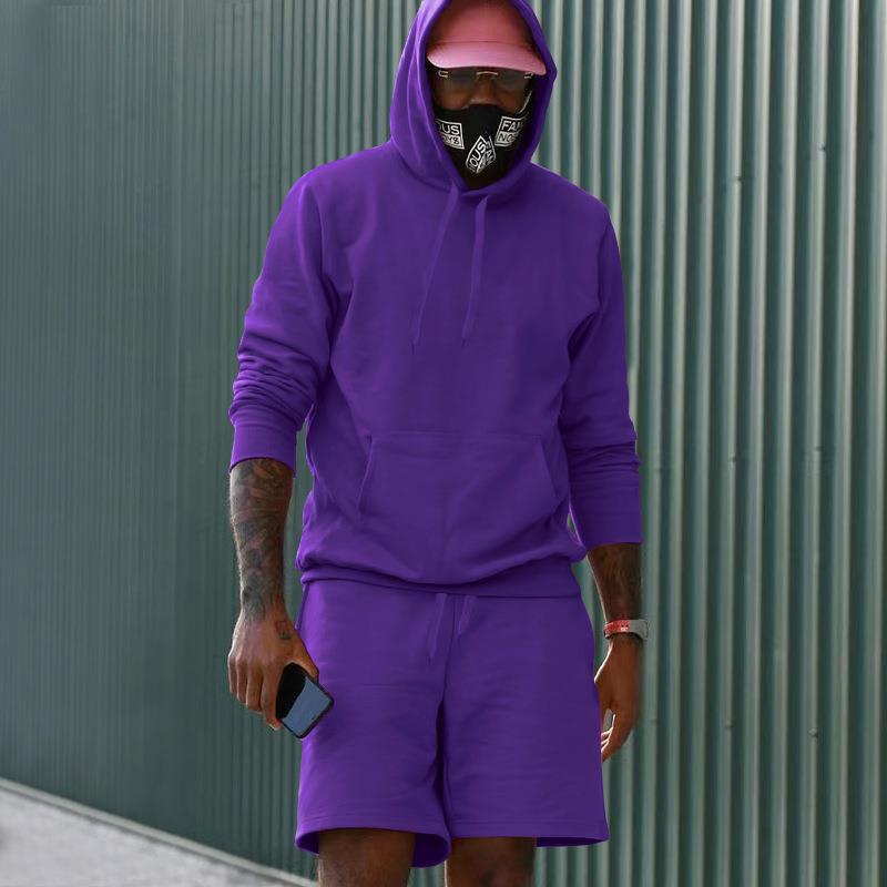 Herrer sporty hoodie og shorts sæt Stilla